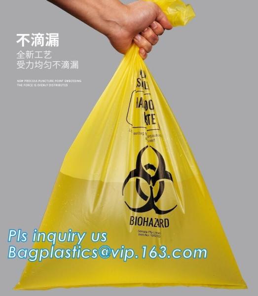 Specimen HDPE Medical Waste Disposal Bags Disposable Plastic Medical Biohazard
