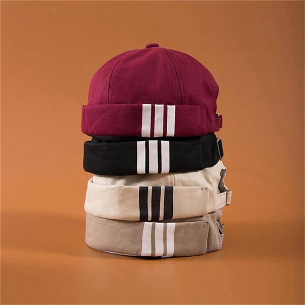 High Quality Embroidered Rolled Caps,Customized Plastic Buckle Docker Caps