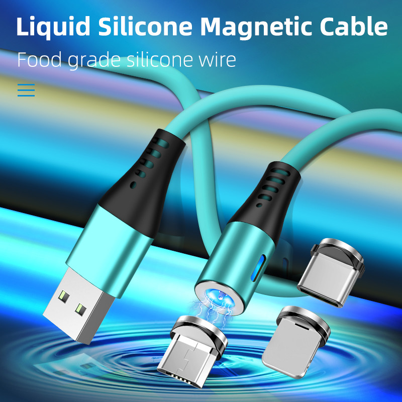 Magnetic Fast Charging Cord USB Cable For Phone Liquid Silicone