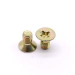 Yellow Zinc Type Z Steel Machine Screws Stainless Steel Flat Head Phillips