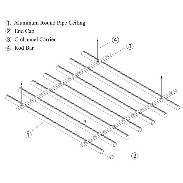 Two Color PVDF Coating Aluminium Profile Suspended Metal False Linear Ceiling Strip For Hallway