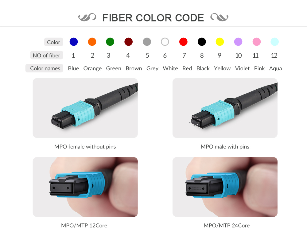 Customized Fiber Cable Assembly 12 Core MPO Male LC Fiber 0.9mm Fanout