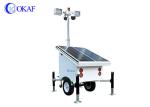 OKAF Construction Site Surveillance Light Tower 4G 5G Mobile CCTV Trailer Solar