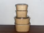 Biodegradable Take Away Square Paper Salad Bowls With Lids