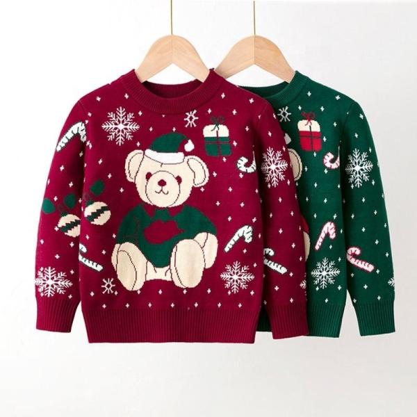 Christmas Cold Season Baby Knitted Sweaters Pullover Children Jumper Warm Knit