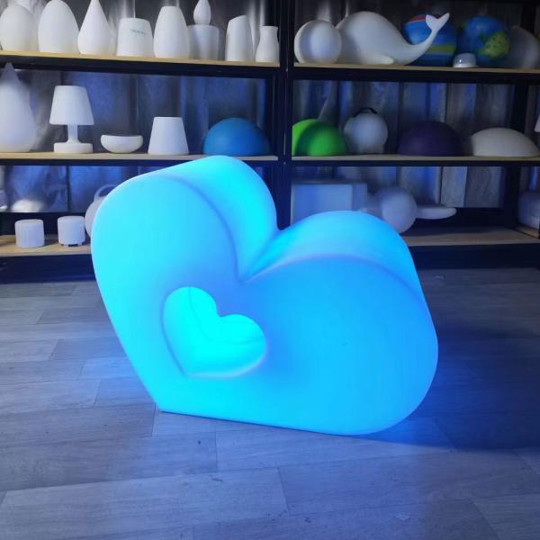 Creative Colorful Led Glowing Heart Stools Heart Chair For Event