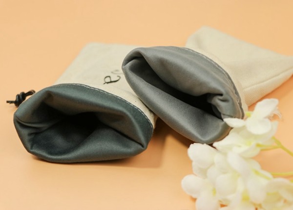 Portable Drawstring Backpack Bag Cotton And Linen Beam Pockets Custom Size