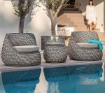 High-End Hand Knitted Chair Outdoor Villa Hotel Garden PE Rattan Sofa And Table