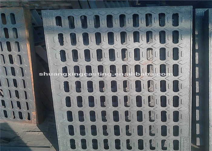 Black Heavy Duty Drain Grate Cover , Cast Iron Channel Gully Gratings