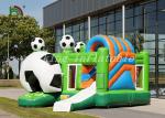 Colorful Tarpaulin Inflatable Football Bouncer Combo Soccer Dry Slide And