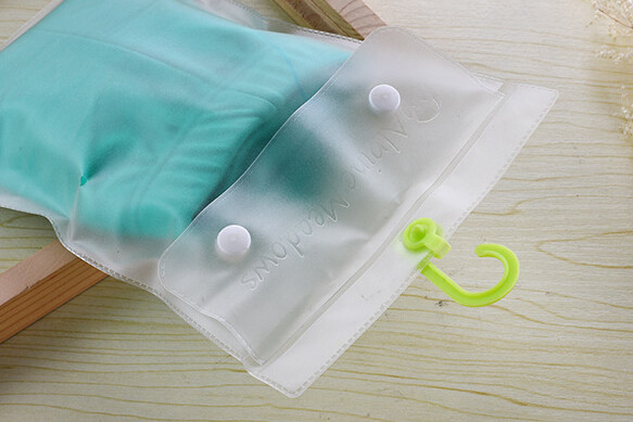 Frosted Hanger Hook Plastic PVC Bag , PVC Poly Bag For Clothes / Swimwear / Bikini