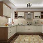 Eco Friendly MDF White Kitchen Pantry Cabinets Contemporary Readymade