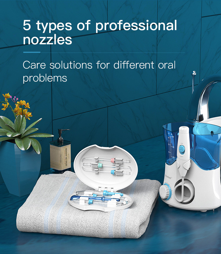 Teeth Whitening Countertop Water Flosser 600ml Electric Jet