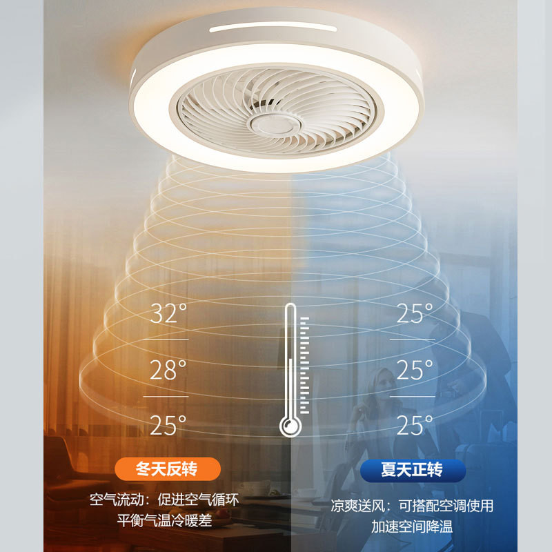 Tmall Genie Ultra-Thin LED Lighting Lamp Nordic Style DC Inverter Fan 220V Remote Control for Home Modern Bedroom Living Room
