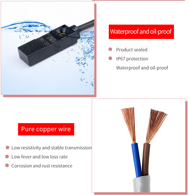 Small Square Inductive Proximity Sensor Q5 Q8 Q10 Non Flush PBT Housing