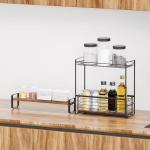 2 Tiers Wood Element Mdf Household Multifunctional Metal Under Sink Kitchen