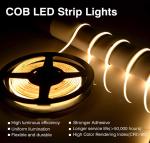 Indoor Decoration COB LED Flexible Strip Lights High Density 512 Leds 10mm 24W