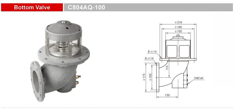 C804aq-100 Bottom Emergency Shut Valves for Diesel Tank Trucks Trailers