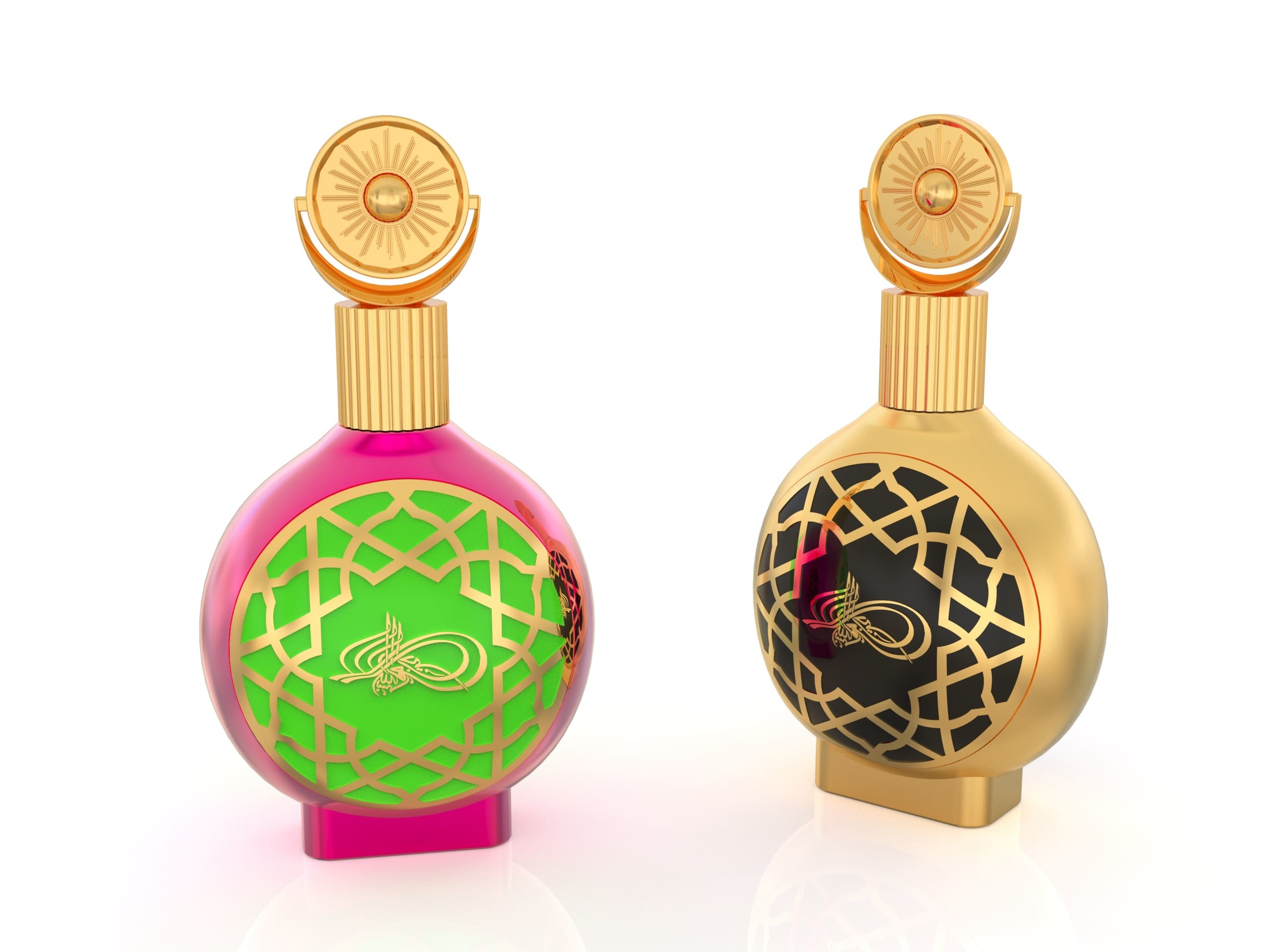 Exquisite Gold Zinc Alloy Zamak Perfume Cap Set For Your Own Perfume Brand