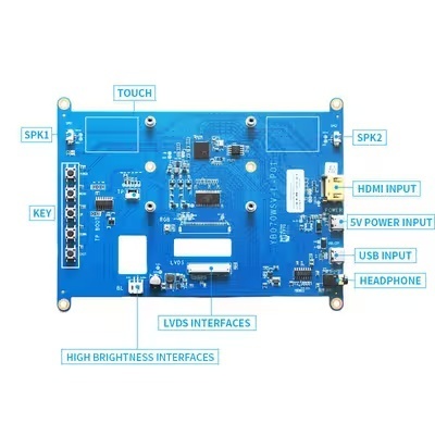 7 Inch HDMI Driver Board 40 Pin LVDS LCD Controller Board With 5V Power Input and Audio Output