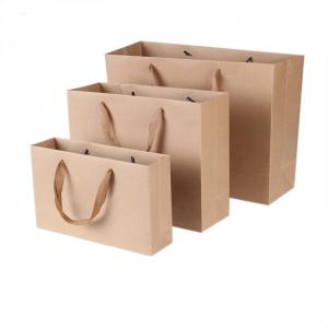 Wholesale Biodegradable Printed Brown Paper Bags , Kraft Paper Gift Bags High Durability from china suppliers