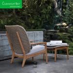 Set of Luxury Teak Wood Wicker Sofas for Garden Outdoor Hotels Villas Courtyards