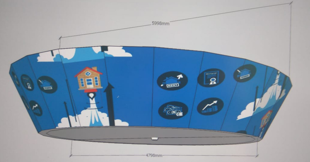 Cone Display Full Color P2.5 Rectangular LED Sphere Display Right Angle Video Playing