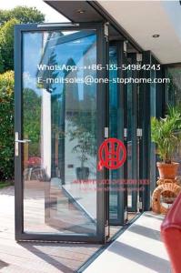 Wholesale Door Unique,Top quality aluminum sliding folding glass doors with grilled design from china suppliers