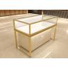 Buy cheap 3 Color LED Light Golden Jewelry Store Showcases Alloy Display Cabinet from wholesalers