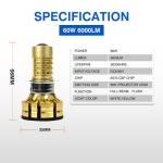 Gold M1-YY Motoled Light Lens Super Bright Motorcycle Headlight