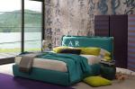 Modern Fabric Design Wooden Bed Frame Villa Bedroom Upholstered Bed