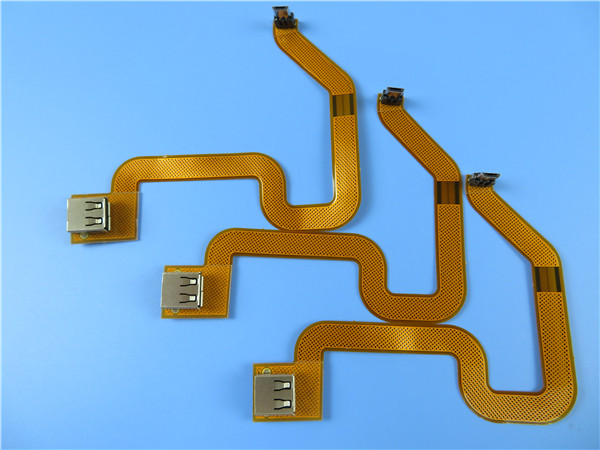 Double Sided Assembled Flexible Printed Circuit Built On Polyimide With 90 OHM Impedance Control for Automobile Sensors