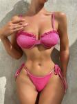 XL Ruffles Swimwear - Perfect for Summer Beach Vacation sexy red color backless