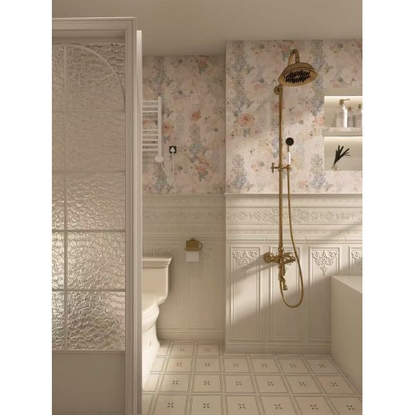 Modern Appearance Customizable Size Flower Pattern Ceramic Tile for Kitchen and Bathroom Decoration
