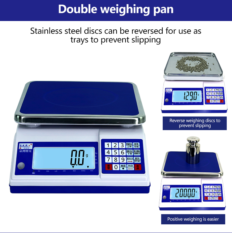 Conventional 30000 Precision Multi-function LCD Weighing Table Scale with Display LCD