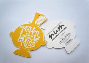 China Yellow Clothing Label Tags Recycled Paper Hang Tag For Necklaces on sale