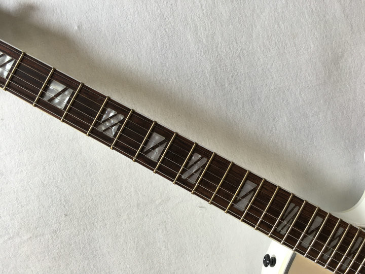 Wholesale Cibson LP Custom 1960 Electric Guitar rosewood fretboard with Real Pearl mother inlay Large diamond In White