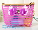 Holographic Vinyl Film Hologram Bag With Slider Zip, Pvc Holographic Cosmetics