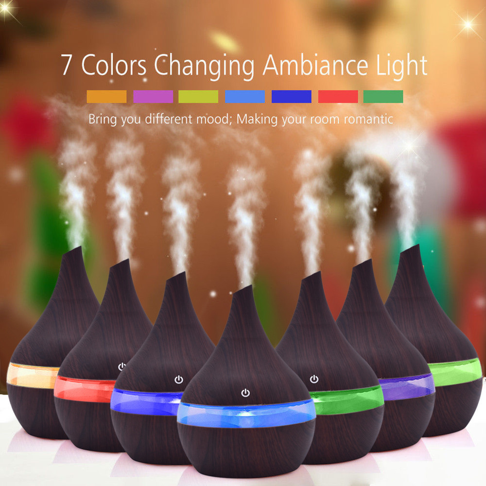 300ml USB Electric Aroma air diffuser wood Ultrasonic air humidifier for home