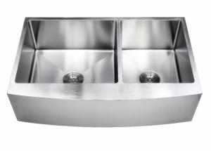 Wholesale 36 Inch Apron Stainless Steel Kitchen Sink Curved Front Farm Brushed Surface / Apron Stainless Steel Kitchen Sink from china suppliers