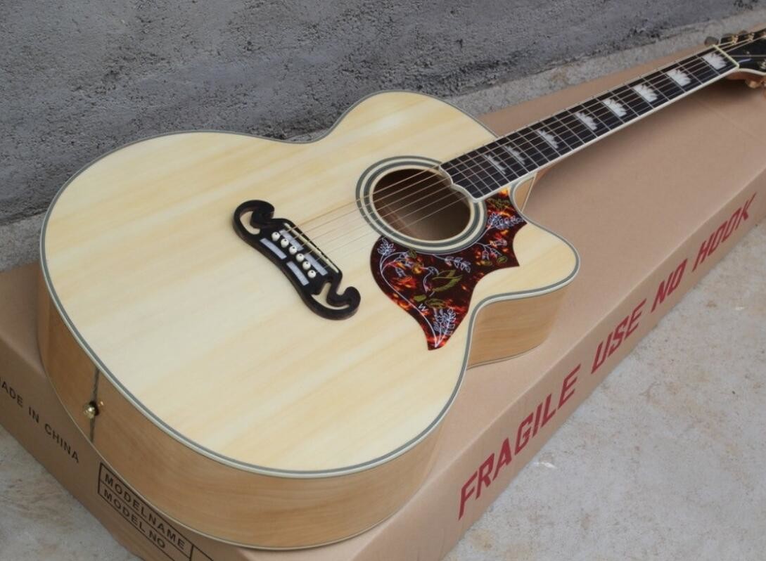 2018 New CUSTOM G200 acoustic guitar Cutaway G200 electric acoustic guitar H-Bird pickguard