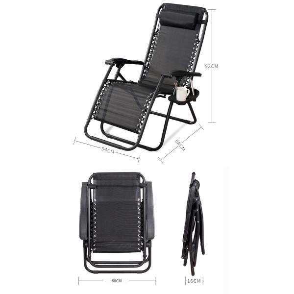 None Logo Outdoor Beach Patio Garden Camping Hiking Portable Folding Steel Recliner Chaise Lounge Chair