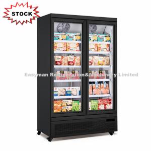 Wholesale Commercial Double Door Freezer Glass Door Upright Ice Cream Freezer Showcase with CE from china suppliers
