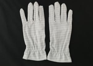 Wholesale White Color Stripes Anti Static Gloves 100% Polyester Material For Repairing from china suppliers
