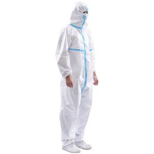 Wholesale Hospital Disposable Ppe Gowns Medical Coveralls White With Blue Tape from china suppliers