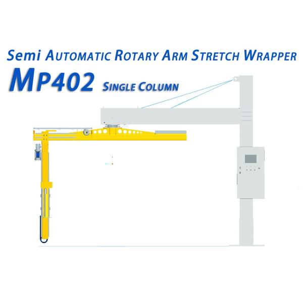 MP-402 SC Semi Rotary Arm Stretch Wrapper Heating Cutting With Single Column
