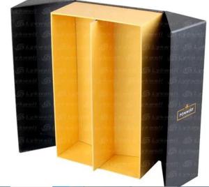 Wholesale two bottle wine packaging box middle opened-door liquor gift box brandy paper box whiskey pack box from china suppliers