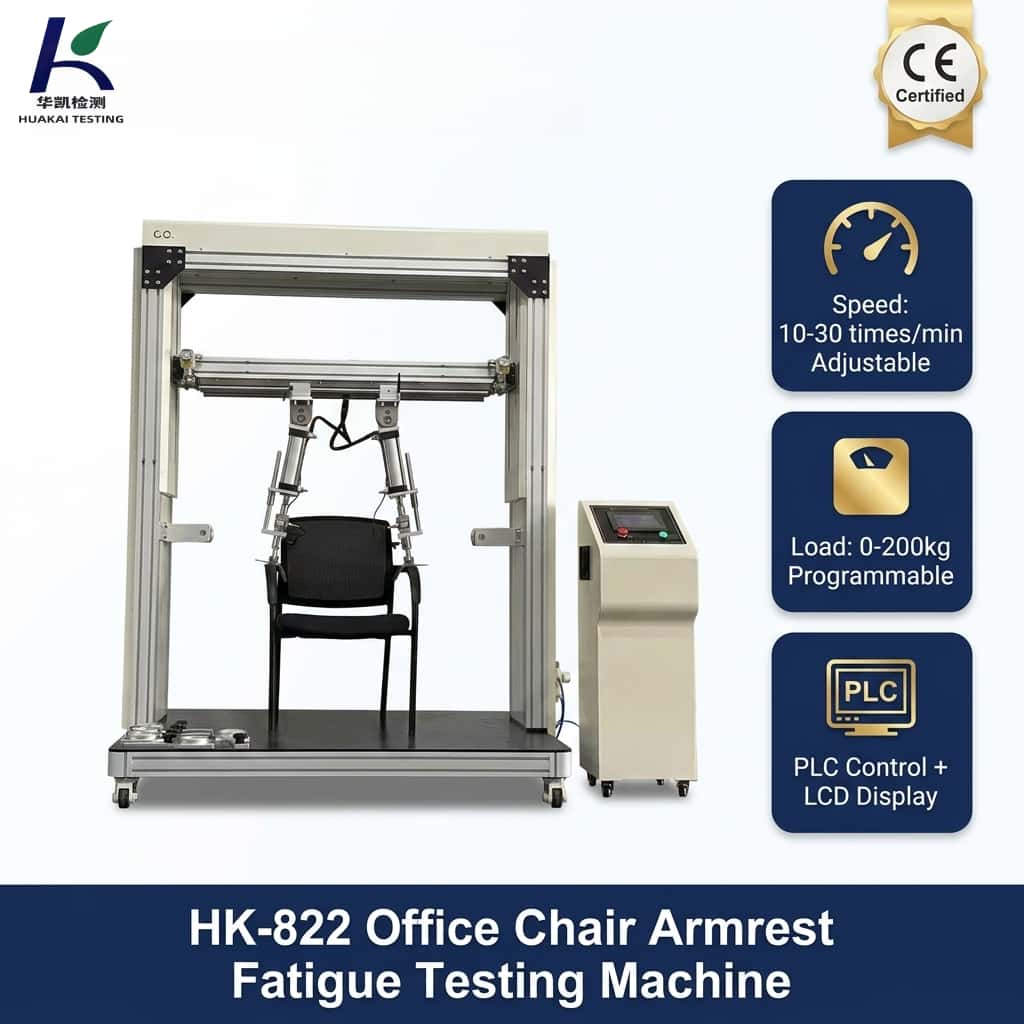 PLC Touch Screen Office Chair Armrest Durability Testing Machine Cyclic Load Armrest Fatigue Strength Tester