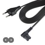 EU 2Pin to Angled C7 Power Cord for Laptop/Monitor/TV VDE Approved Insulation