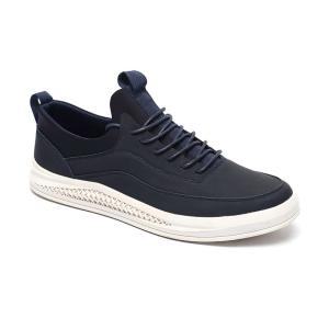 Wholesale Dark Navy Mens Leather Casual Shoes Antiskid Rubber Outsole from china suppliers